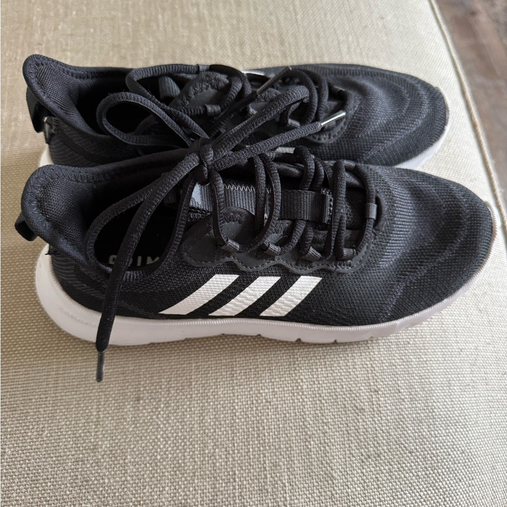 Adidas Black Running Shoes with White Stripes
